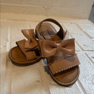 Felix & Flora Tan Kids Sandals with Bow